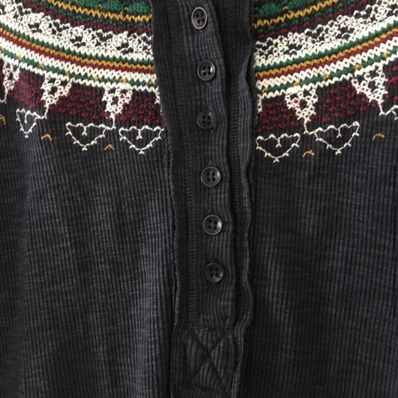 Free People “Fairisle Thermal Top” size large - Picture 2 of 5
